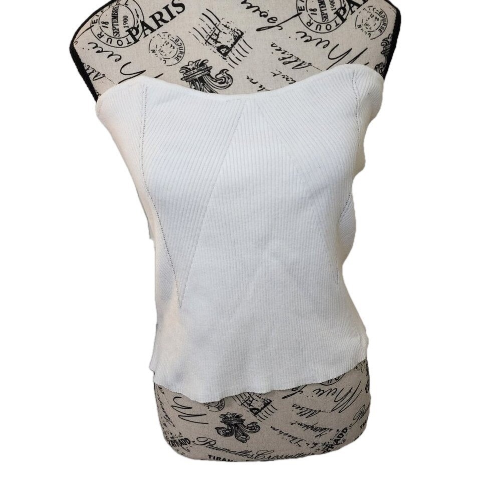 ASOS Design White Strapless Tube Top | Knit Corset Style | US 10 UK 14